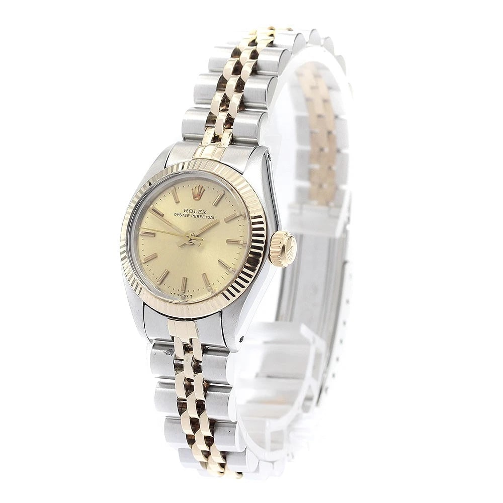 ROLEX OYSTER PERPETUAL YG BEZEL GOLD AUTOMATIC, WATCH: ROLEX Oyster perpetual YG bezel gold Automatic, Watch Brand: ROLEX Type/Style: Wristwatch Material: Band Material Stainless Steel/YG, Case Material Stainless Steel/YG Color: Band Color Gold / Silver,