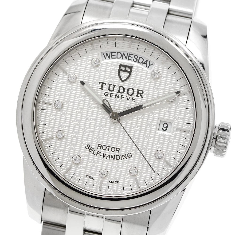 TUDOR GLAMOR DATE DIAMOND SILVER AUTOMATIC WATCH: TUDOR Glamor Date diamond Silver Automatic Watch Brand: TUDOR Type/Style: Wristwatch Material: Band Material Stainless Steel, Case Material Stainless Steel Color: Band Color Silver, Dial Color