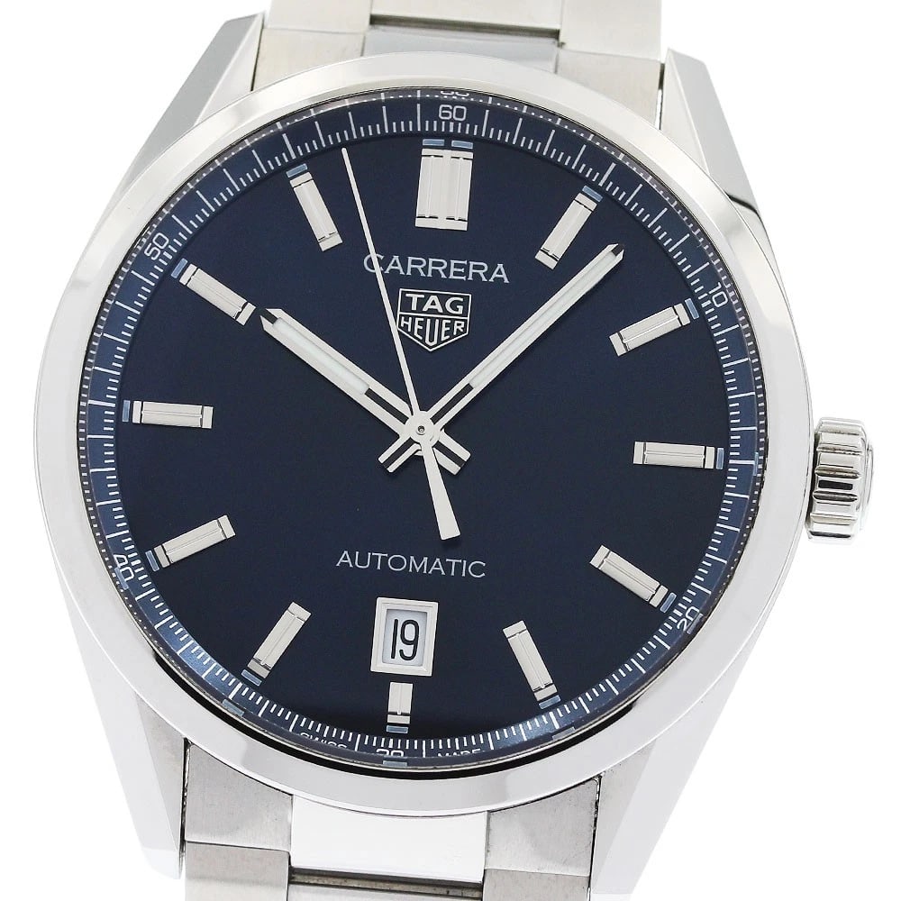 TAG HEUER CARRERA CALIBER DATE NAVY AUTOMATIC, WATCH: TAG HEUER Carrera Caliber Date Navy Automatic, Watch Brand: TAG HEUER Type/Style: Wristwatch Material: Band Material Stainless Steel, Case Material Stainless Steel Color: Band Color Silver, Dial