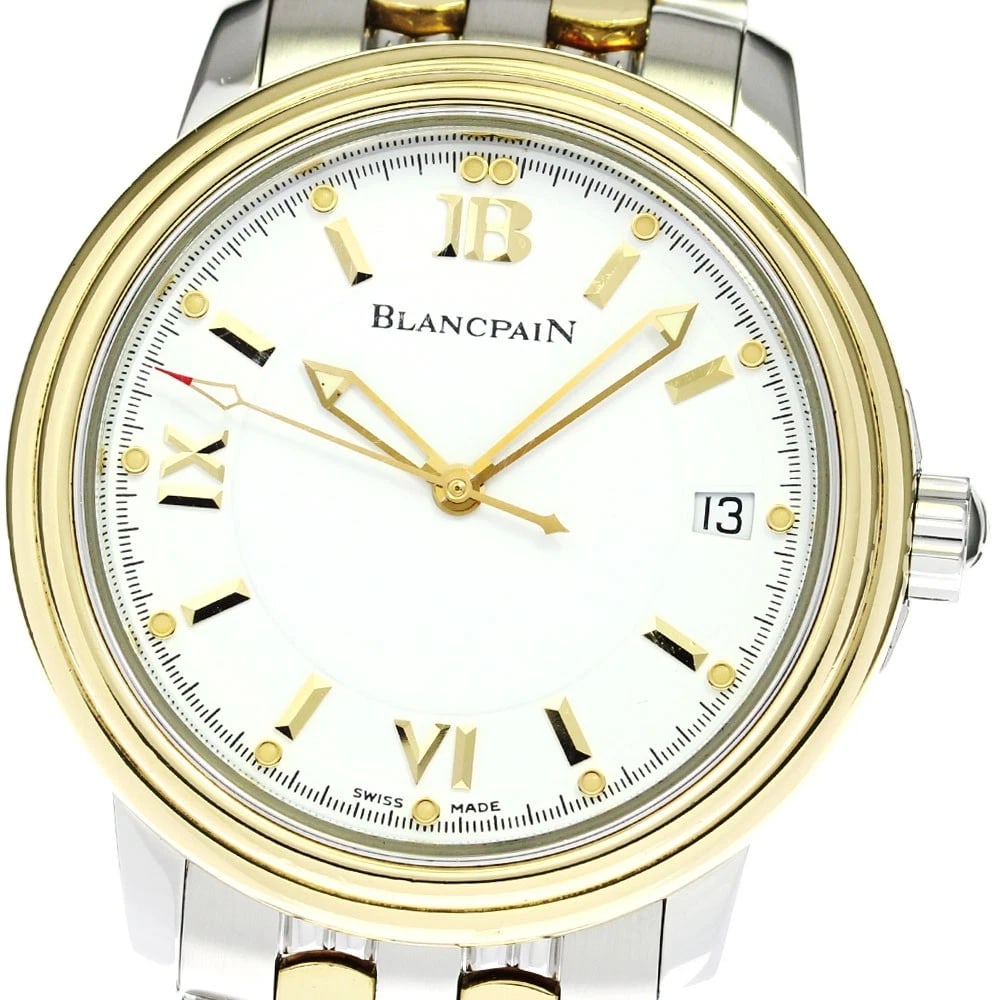 BLANCPAIN LEMAN ULTRA SLIM DATE WHITE AUTOMATIC WATCH: Blancpain Leman Ultra Slim Date White Automatic Watch Brand: Blancpain Type/Style: Wristwatch Material: Band Material Stainless Steel/YG, Case Material Stainless Steel/YG Color: Band Color Silver /