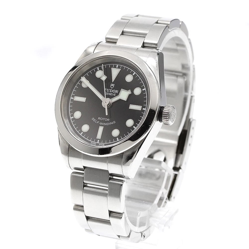 TUDOR HERITAGE BLACK DIAL AUTOMATIC WATCH: TUDOR Heritage Black Dial Automatic Watch Brand: TUDOR Type/Style: Wristwatch Material: Band Material Stainless Steel, Case Material Stainless Steel Color: Band Color Silver, Dial Color black, Case