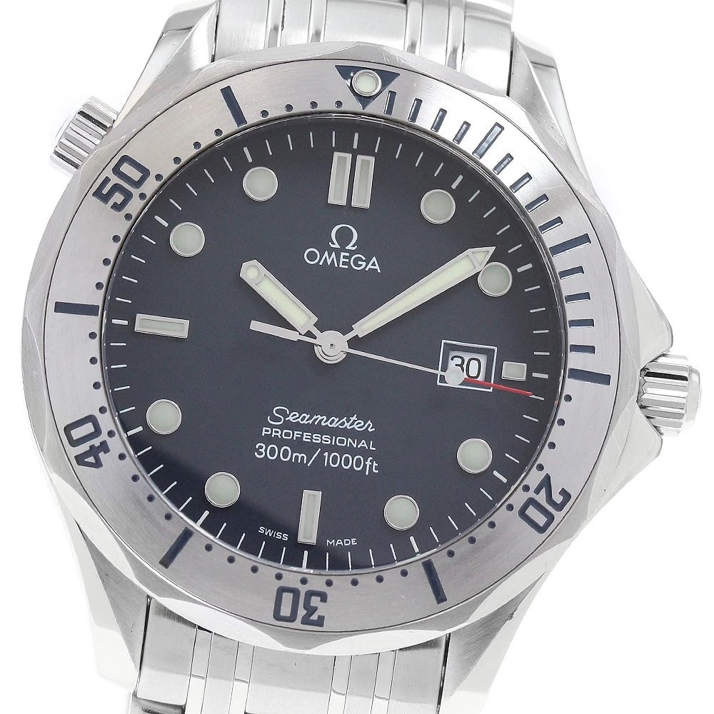 OMEGA SEAMASTER PROFESSIONAL DATE NAVY WATCH: OMEGA Seamaster Professional Date Navy Watch Brand: OMEGA Type/Style: Wristwatch Material: Band Material Stainless Steel, Case Material Stainless Steel Color: Band Color Silver, Dial Color Navy, Case