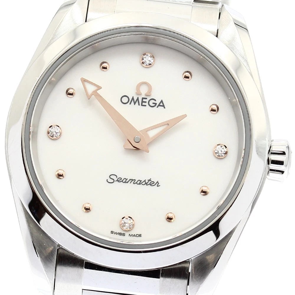 OMEGA SEAMASTER AQUA TERRA DIAMOND, WATCH: OMEGA Seamaster Aqua Terra diamond, Watch Brand: OMEGA Type/Style: Wristwatch Material: Band Material Stainless Steel, Case Material Stainless Steel Color: Band Color Silver, Dial Color white, Case