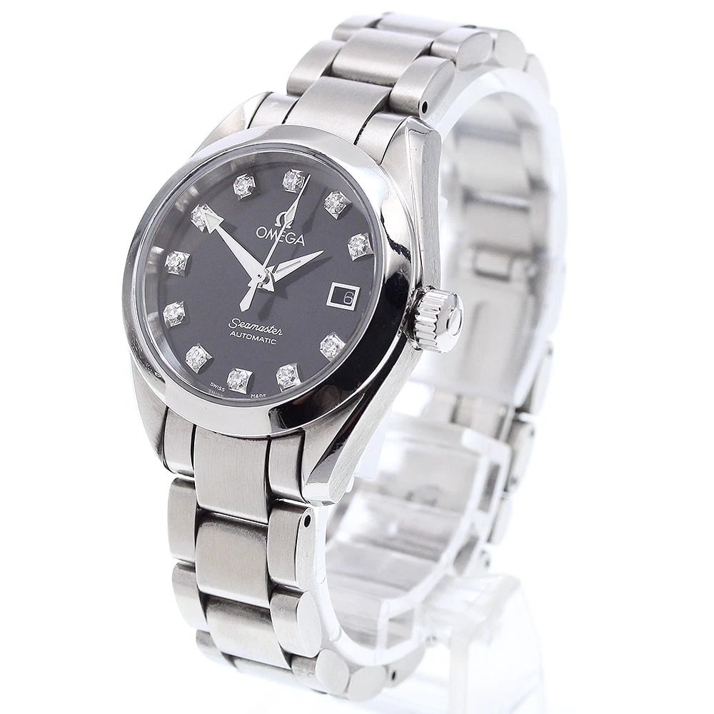 OMEGA SEAMASTER AQUA TERRA DIAMOND AUTOMATIC WATCH: OMEGA Seamaster Aqua Terra diamond Automatic Watch Brand: OMEGA Type/Style: Wristwatch Material: Band Material Stainless Steel, Case Material Stainless Steel Color: Band Color Silver, Dial Color