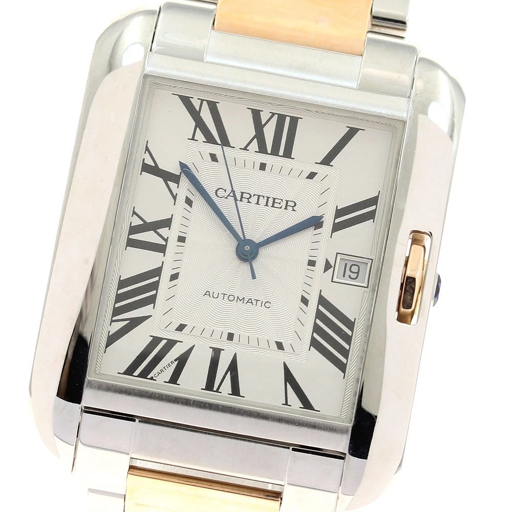 CARTIER TANK DATE AUTOMATIC WATCH: CARTIER Tank Date Automatic Watch Brand: CARTIER Type/Style: Wristwatch Material: Band Material Stainless Steel/PG, Case Material Stainless Steel/PG Color: Band Color Silver / Pink Gold, Dial Color
