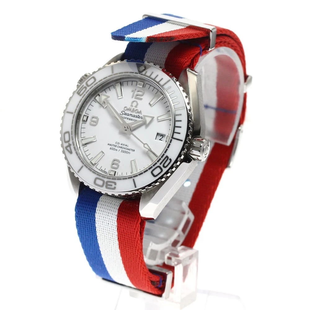 OMEGA SEAMASTER PLANET OCEAN AUTOMATIC, WATCH: OMEGA Seamaster Planet Ocean Automatic, Watch Brand: OMEGA Type/Style: Wristwatch Material: Band Material Nylon, Case Material Stainless Steel Color: Band Color Tricolor, Dial Color white, Case Color
