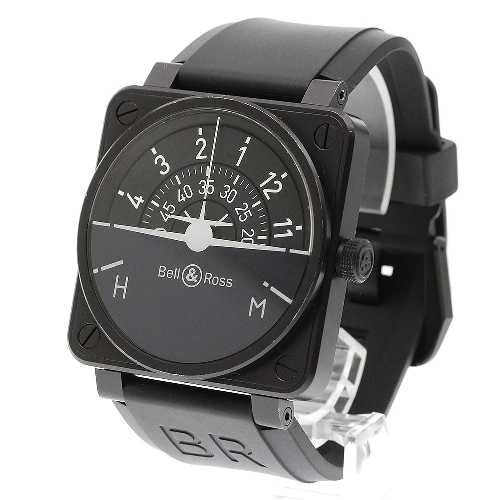 BELL?ROSS BLACK AUTOMATIC WATCH: Bell?Ross black Automatic Watch Brand: Bell?Ross Type/Style: Wristwatch Material: Band Material rubber, Case Material Stainless Steel Color: Band Color black, Dial Color black, Case Color black Size: