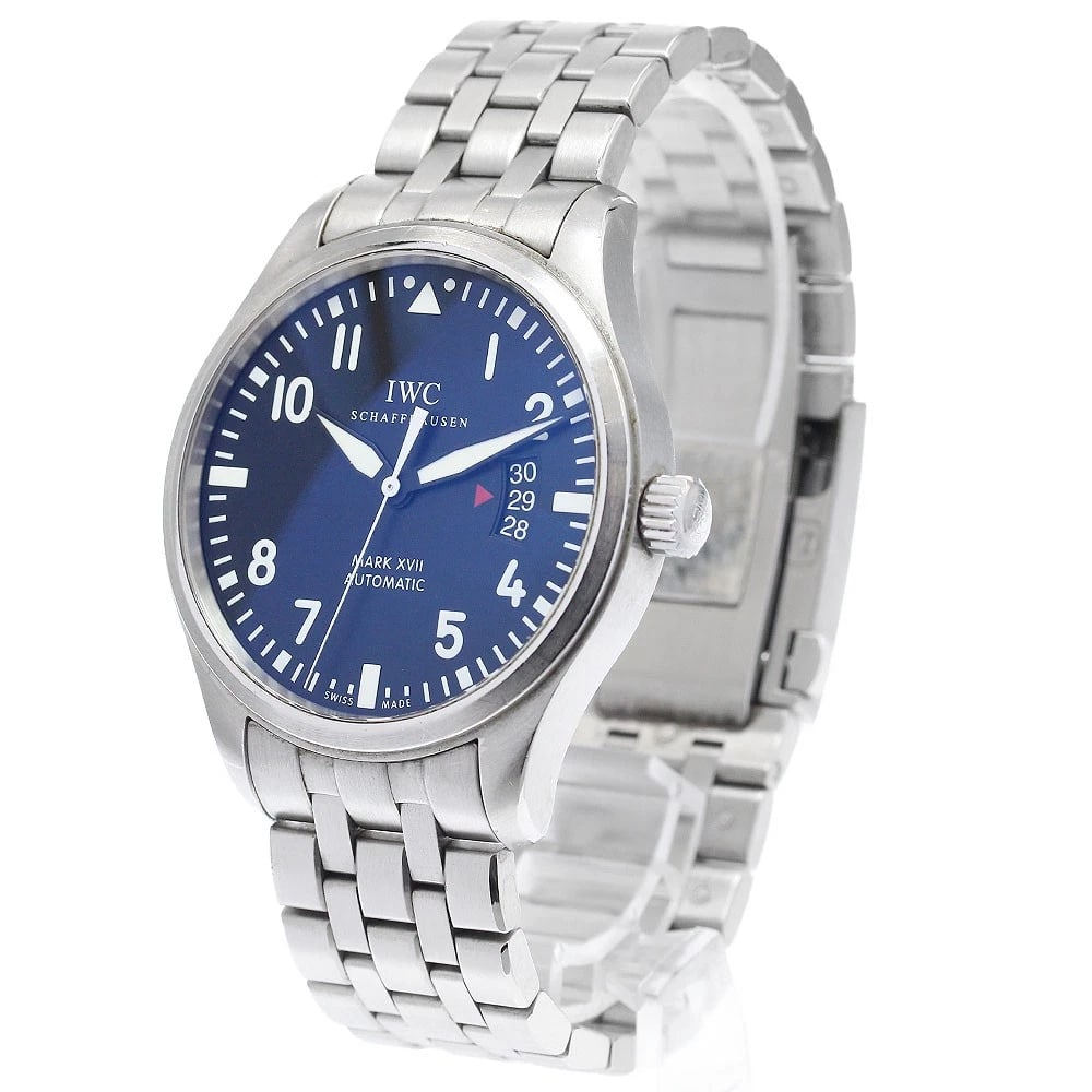 IWC SCHAFFHAUSEN PILOT WATCH DATE AUTOMATIC, WATCH: IWC SCHAFFHAUSEN Pilot watch Date Automatic, Watch Brand: IWC SCHAFFHAUSEN Type/Style: Wristwatch Material: Band Material Stainless Steel, Case Material Stainless Steel Color: Band Color Silver, Dial