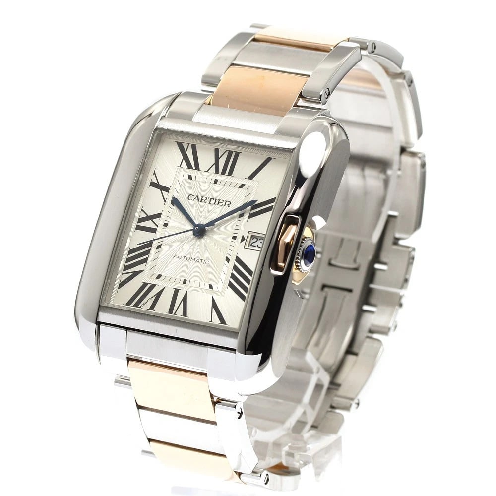 CARTIER TANK ANGLAISE DATE SILVER AUTOMATIC, WATCH: CARTIER Tank Anglaise Date Silver Automatic, Watch Brand: CARTIER Type/Style: Wristwatch Material: Band Material Stainless Steel/K18PG, Case Material Stainless Steel Color: Band Color Silver / Pink Go