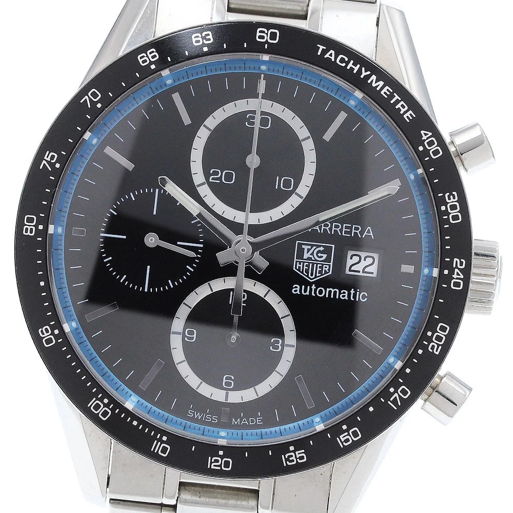 TAG HEUER CARRERA AUTOMATIC WATCH: TAG HEUER Carrera Automatic Watch Brand: TAG HEUER Type/Style: Wristwatch Material: Band Material Stainless Steel, Case Material Stainless Steel Color: Band Color Silver, Dial Color black, Case Color