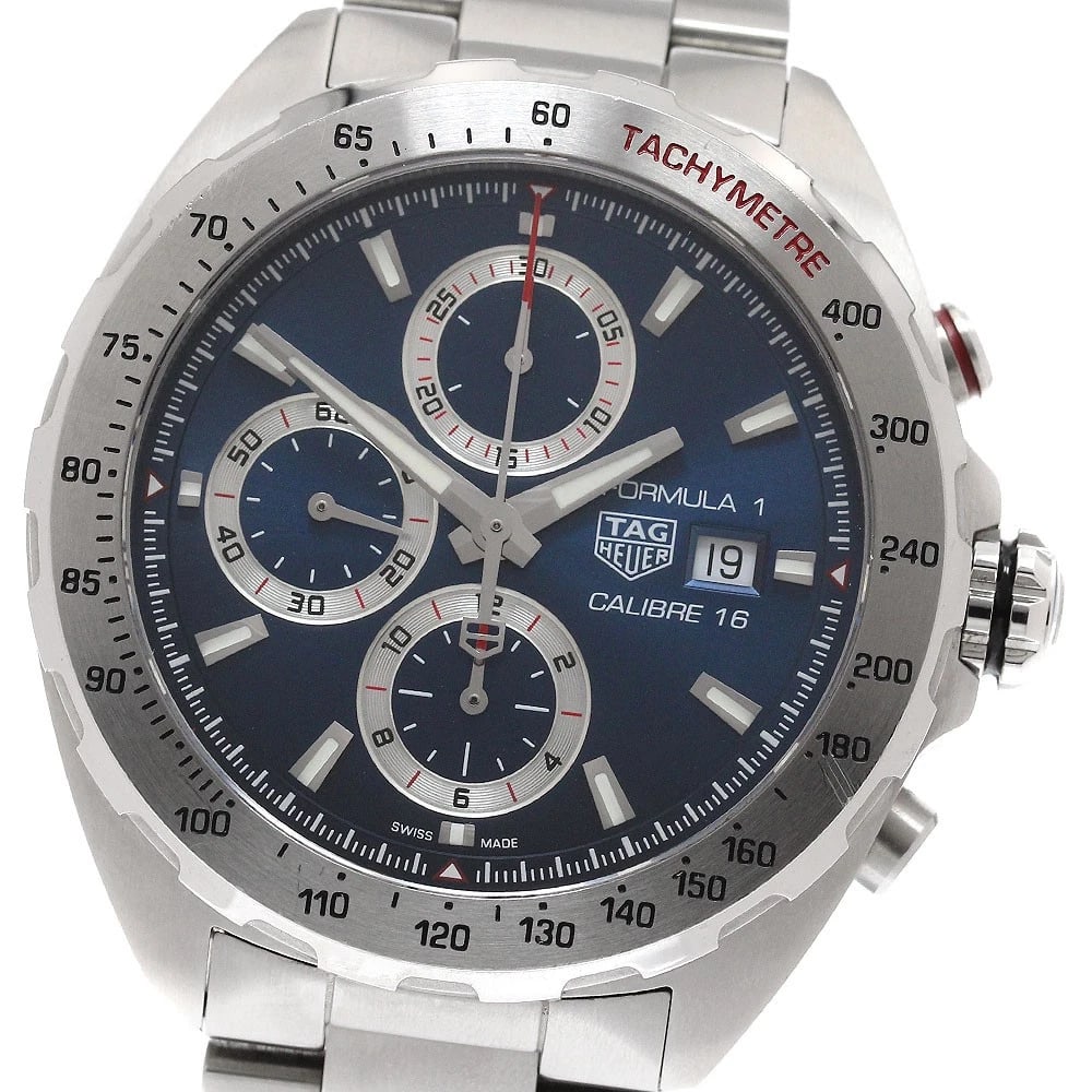 TAG HEUER CALIBER CHRONOGRAPH AUTOMATIC, WATCH: TAG HEUER Caliber Chronograph Automatic, Watch Brand: TAG HEUER Type/Style: Wristwatch Material: Band Material Stainless Steel, Case Material Stainless Steel Color: Band Color Silver, Dial Color Navy,