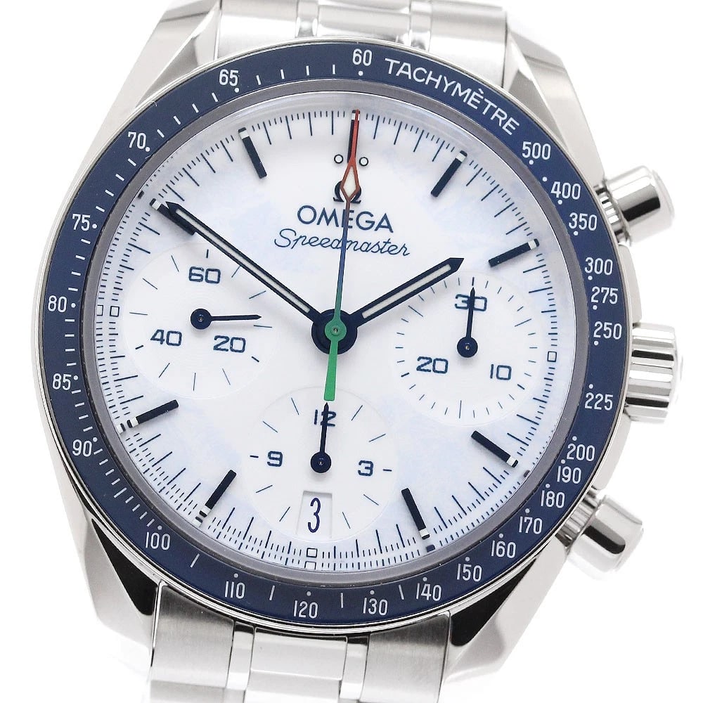 OMEGA SPEEDMASTER AUTOMATIC, WATCH: OMEGA Speedmaster Automatic, Watch Brand: OMEGA Type/Style: Wristwatch Material: Band Material Stainless Steel, Case Material Stainless Steel Color: Band Color Silver, Dial Color white, Case Color