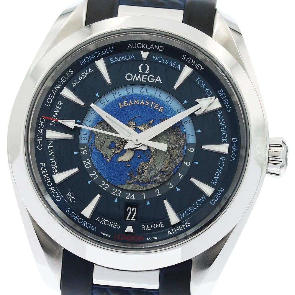 OMEGA SEAMASTER AQUA TERRA AUTOMATIC, WATCH: OMEGA Seamaster Aqua Terra Automatic, Watch Brand: OMEGA Type/Style: Wristwatch Material: Band Material rubber, Case Material Stainless Steel Color: Band Color Navy, Dial Color blue, Case Color