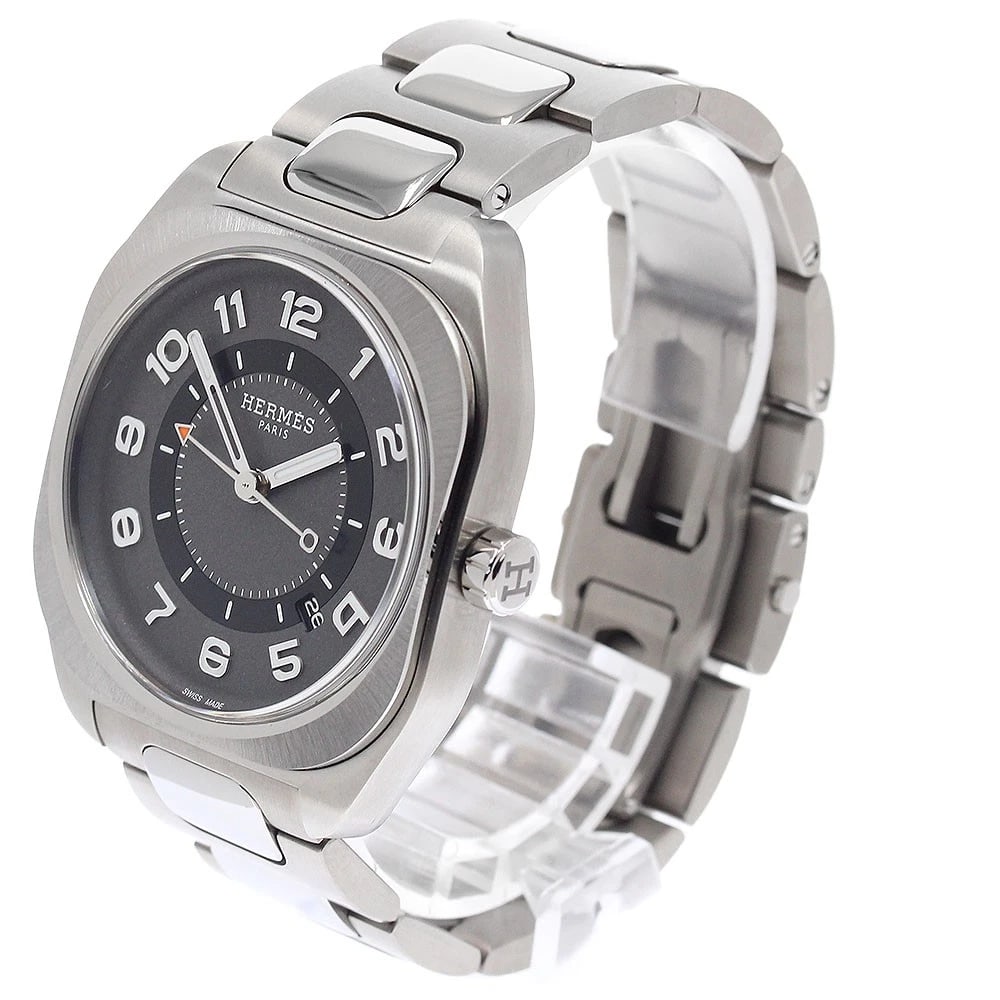 HERMES DATE GRAY AUTOMATIC WATCH - 2