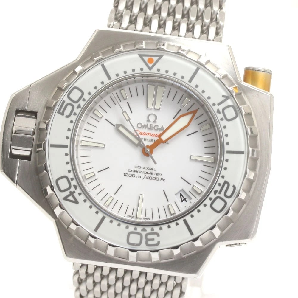 OMEGA SEAMASTER AUTOMATIC WATCH: OMEGA Seamaster Automatic Watch Brand: OMEGA Type/Style: Wristwatch Material: Band Material Stainless Steel, Case Material Stainless Steel Color: Band Color Silver, Dial Color white, Case Color