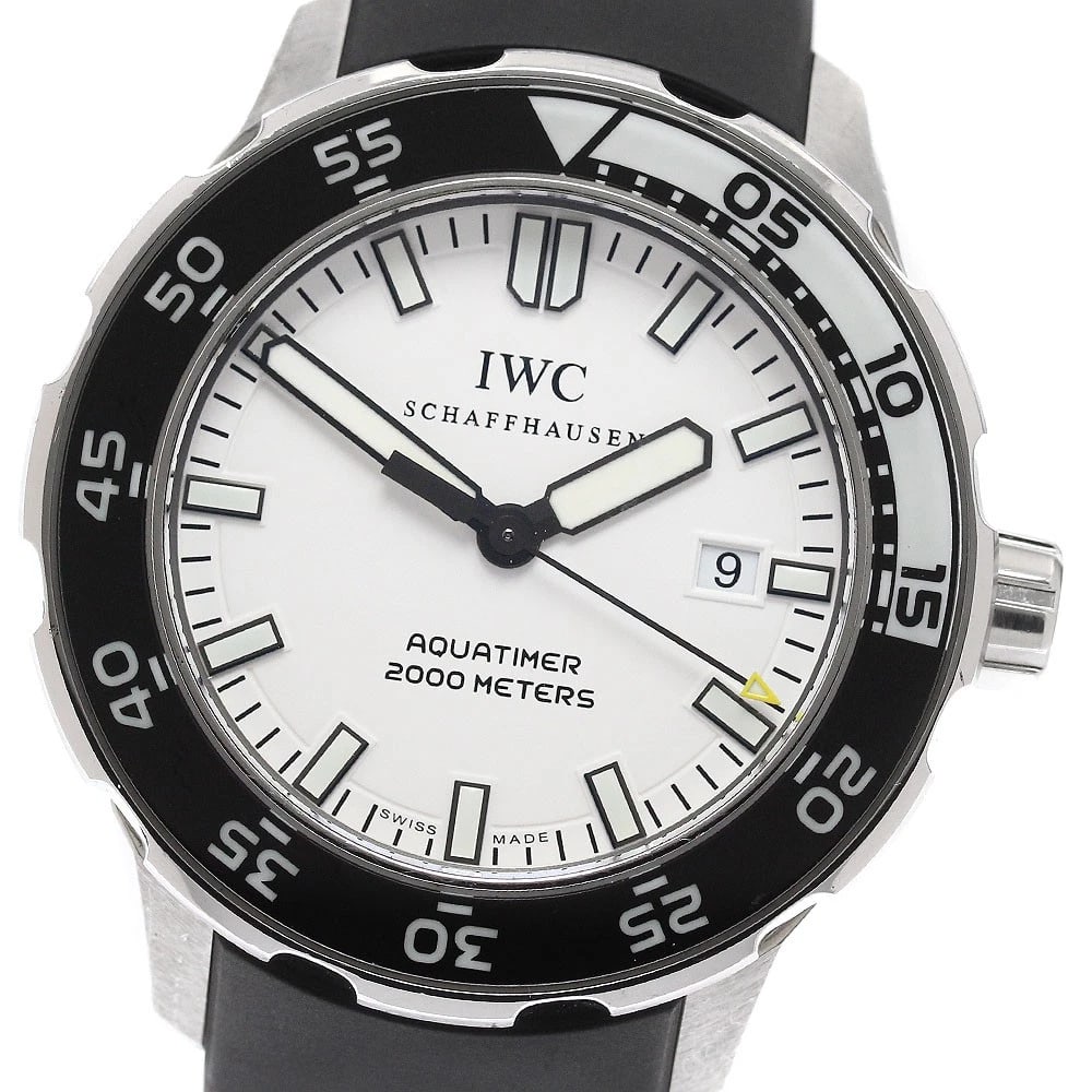 IWC SCHAFFHAUSEN AQUA TIMER WHITE AUTOMATIC WATCH: IWC SCHAFFHAUSEN Aqua timer white Automatic Watch Brand: IWC SCHAFFHAUSEN Type/Style: Wristwatch Material: Band Material rubber, Case Material Stainless Steel Color: Band Color black, Dial Color