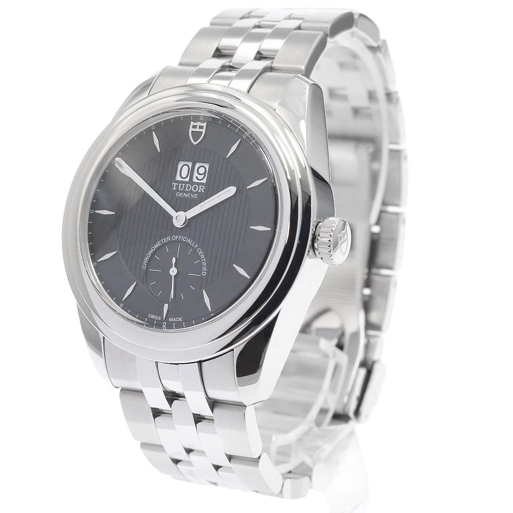 TUDOR GLAMOUR DATE BLACK AUTOMATIC WATCH - 2