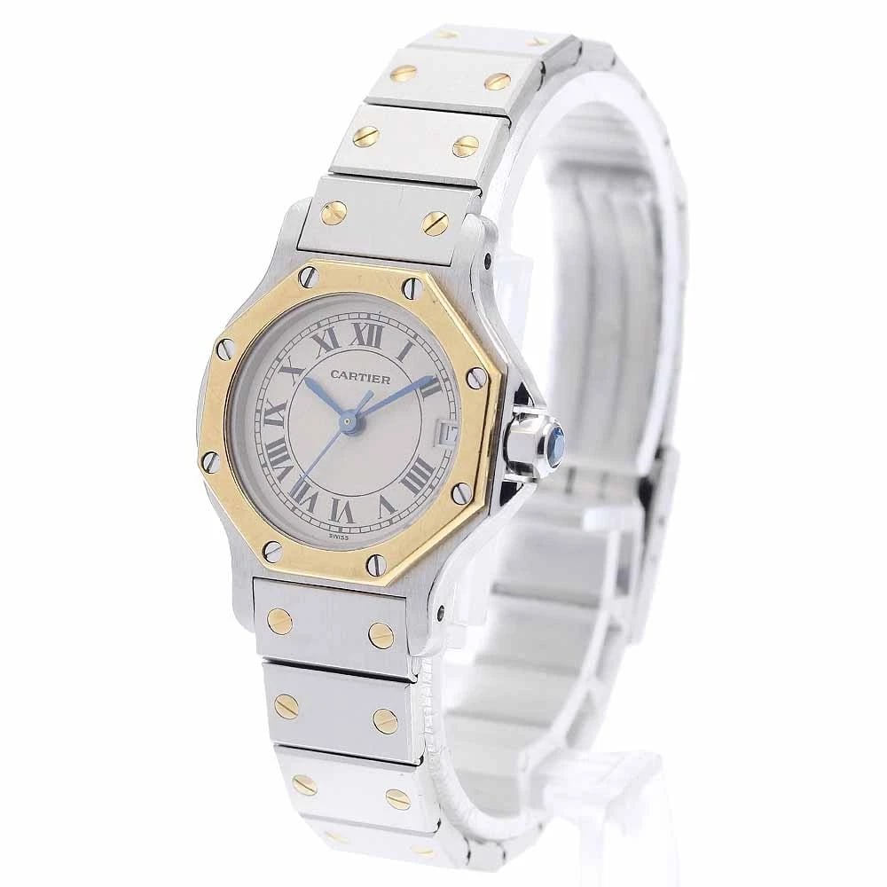 CARTIER SANTOS DATE YG BEIGE WATCH: CARTIER Santos Date YG beige Watch Brand: CARTIER Type/Style: Wristwatch Material: Band Material Stainless Steel/YG, Case Material Stainless Steel/YG Color: Band Color Silver / Gold, Dial Color