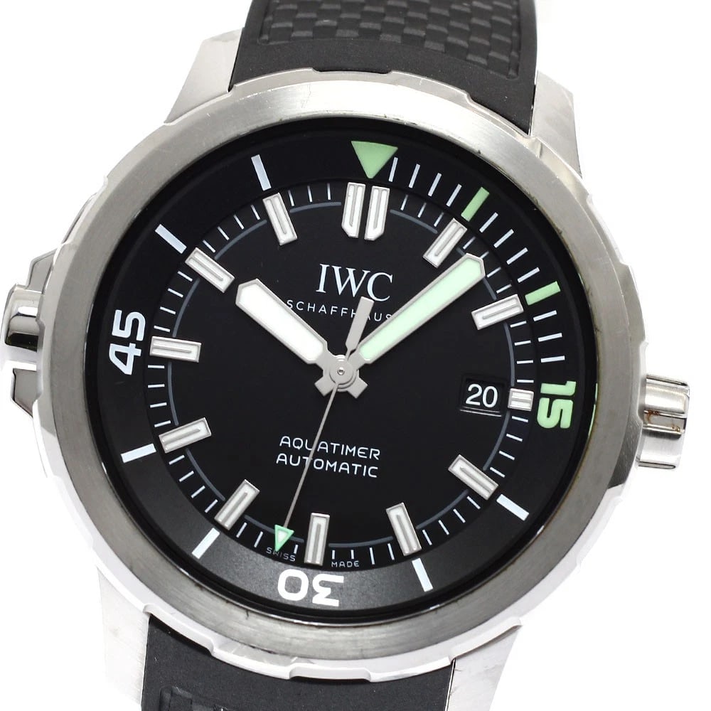 IWC AQUA TIMER DATE BLACK AUTOMATIC WATCH: IWC Aqua timer Date Black Automatic Watch Brand: IWC SCHAFFHAUSEN Type/Style: Wristwatch Material: Band Material rubber, Case Material Stainless Steel Color: Band Color black, Dial Color black, Case C
