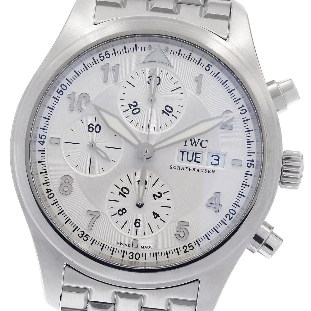 IWC SCHAFFHAUSEN CHRONOGRAPH DATE AUTOMATIC, WATCH: IWC SCHAFFHAUSEN Chronograph date Automatic, Watch Brand: IWC SCHAFFHAUSEN Type/Style: Wristwatch Material: Band Material Stainless Steel, Case Material Stainless Steel Color: Band Color Silver, Dial