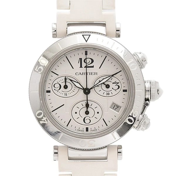 CARTIER PASHA SEATIMER CHRONOGRAPH, WATCH: Cartier Pasha Seatimer Chronograph, Watch Brand: CARTIER Type/Style: Wrist watch Material: SS X RUBBER Color: Dial Color Silver Dial Size: [ Case size (including crown) ] 43.4mm [ Band size (cm) ]
