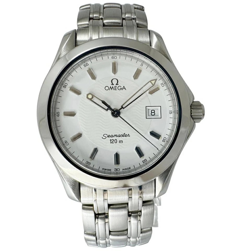 OMEGA SEAMASTER SS, WATCH: OMEGA Seamaster SS, Watch Brand: OMEGA Type/Style: Wrist watch Material: Case Material Stainless Steel Band Material Stainless Steel Color: Dial Color White Band Color Silver Size: [ Case size ]