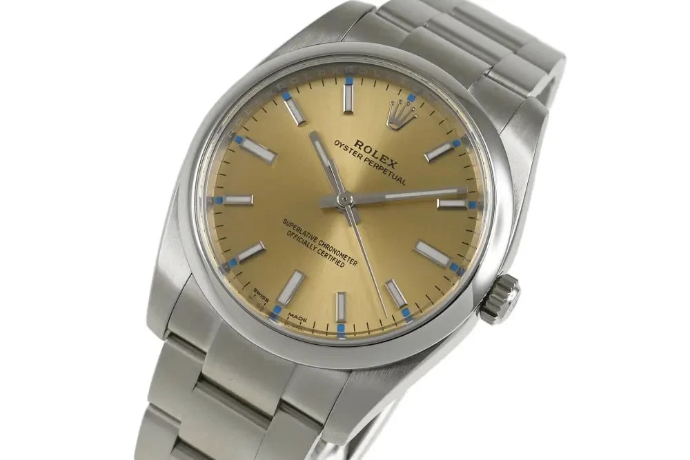 ROLEX OYSTER PERPETUAL, WATCH: ROLEX Oyster Perpetual, Watch Brand: ROLEX Type/Style: Wrist watch Material: Case Material SS Color: Dial Color White Grapes Size: [ Case size ] 34mm [ Arm circumference size ] 18.5cm Accessories: