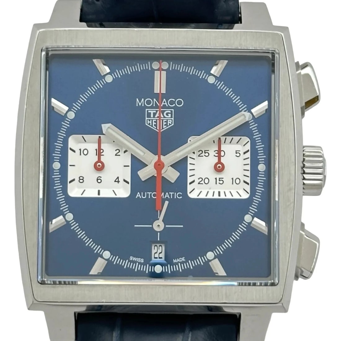 TAG HEUER CALIBRE CHRONOGRAPH BLUE, WATCH: TAG Heuer Calibre Chronograph Blue, Watch Brand: TAG HEUER Type/Style: Wrist watch Material: Stainless steel Color: Dial Color Blue Size: [ Case size ] 39mm / Case thickness: 15.21mm Accessories: