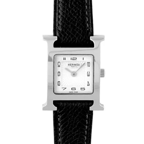 HERMES WATCH SS LEATHER, WATCH: HERMES Watch SS Leather, Watch Brand: Hermes Type/Style: Wrist watch Material: SS x Leather Color: Dial Color White Size: [ Case size ] 30mm x 21mm Accessories: None Accessories Notice: When