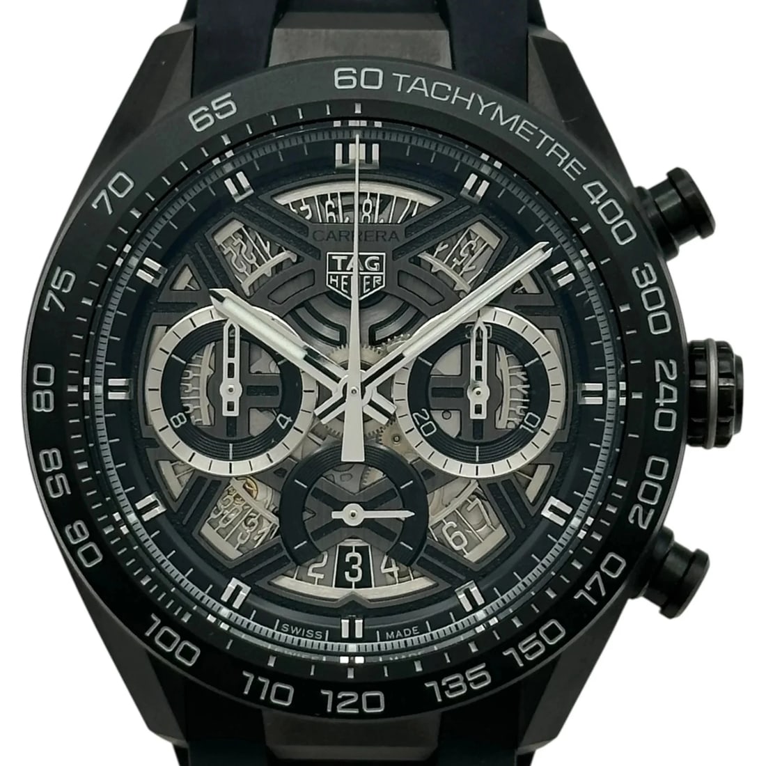 TAG HEUER CARRERA CHRONOGRAPH BLACK TITANIUM, WATCH: Tag Heuer Carrera Chronograph Black Titanium, Watch Brand: TAG HEUER Type/Style: Wrist watch Material: Titanium Color: Dial Color Black Size: [ Case size ] 44mm / Case thickness: 15.3mm [ Arm circumfe