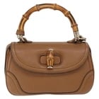 GUCCI BAMBOO TOTE BAG LEATHER 2WAY BROWN GOLD: GUCCI Bamboo Tote Bag Leather 2way Brown Gold Brand: GUCCI Type/Style: Tote Bag Material: Leather Color: Brown/Gold Size: W10.6 x H5.5 x D2.4inch(Approx) Accessories: None Accessories Notice: When