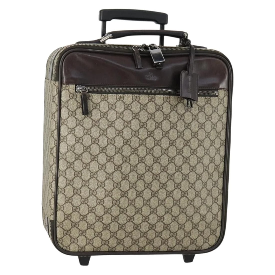 GUCCI GG SUPREME SUITCASE PVC BEIGE SILVER: GUCCI GG Supreme Suitcase PVC Beige Silver Brand: GUCCI Type/Style: suitcase Material: PVC Leather/GG Canvas Color: Beige/Silver Size: W13.0 x H15.4 x D6.7inch(Approx) Accessories: None Ac