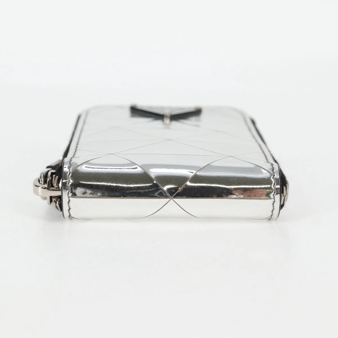 PRADA NECKLACE STRAP POUCH TRIANGLE PANEL SILVER - 5
