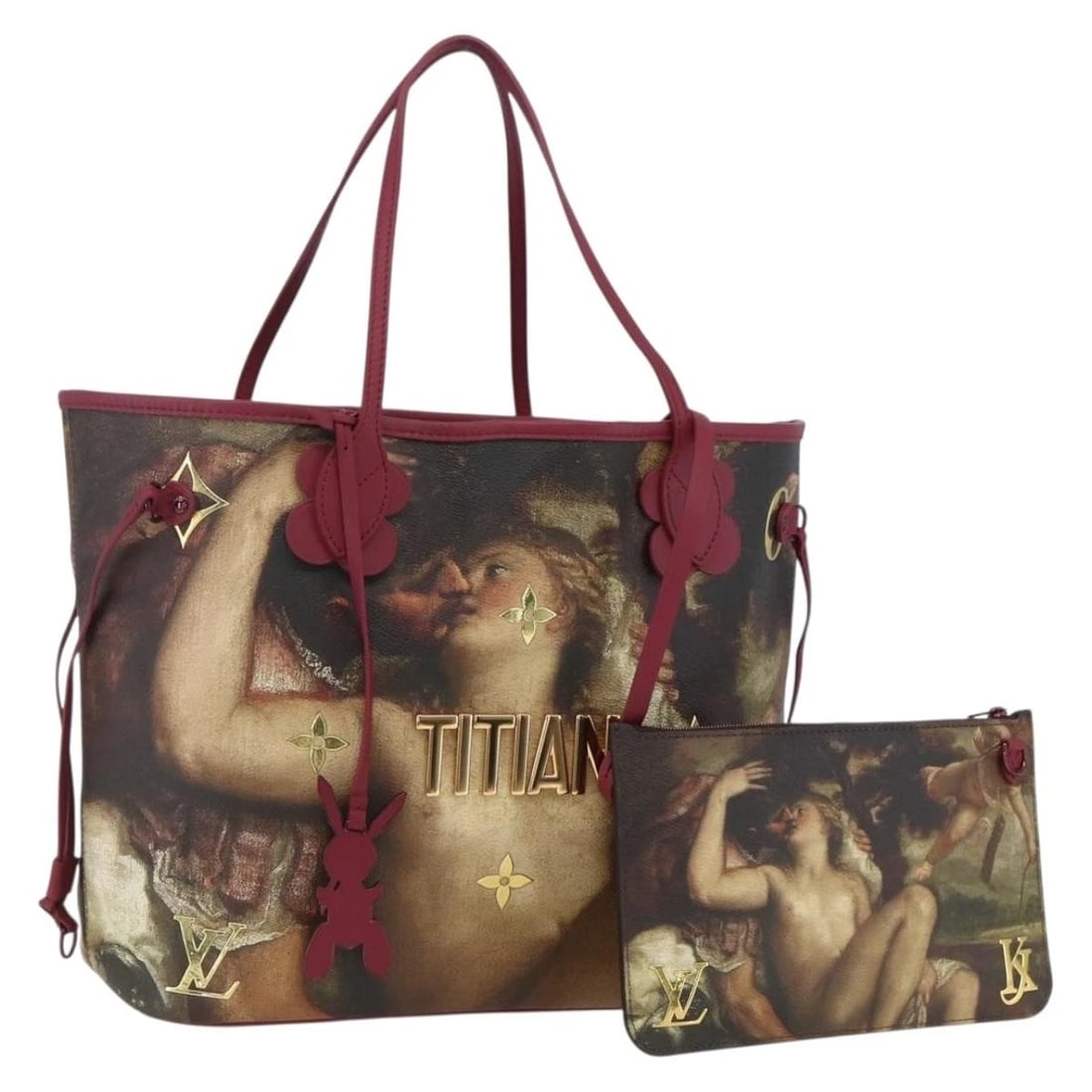LOUIS VUITTON MASTERS COLLECTION TITIAN NEVERFULL MM BAG: LOUIS VUITTON Masters Collection TITIAN Neverfull MM Bag Brand: LOUIS VUITTON Type/Style: Tote Bag Material: PVC Leather Color: Bordeaux Size: W12.6 x H11.8 x D6.7inch(Approx) Accessories: None