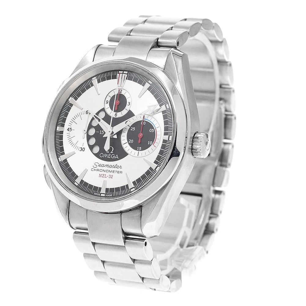 OMEGA SEAMASTER AQUA TERRA CHRONOGRAPH MEN'S WATCH: OMEGA Seamaster Aqua Terra Chronograph Men's Watch Brand: OMEGA Type/Style: Wristwatch Material: Band Material Stainless Steel, Case Material Stainless Steel Color: Band Color Silver, Dial Color