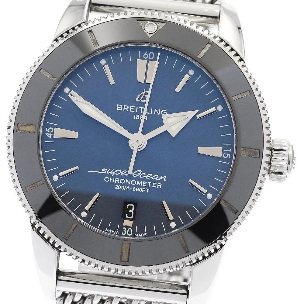 BREITLING SUPEROCEAN HERITAGE DATE MEN'S WATCH: BREITLING Superocean Heritage Date Men's Watch Brand: BREITLING Type/Style: Wristwatch Material: Band Material Stainless Steel, Case Material Stainless Steel Color: Band Color Silver, Dial Color