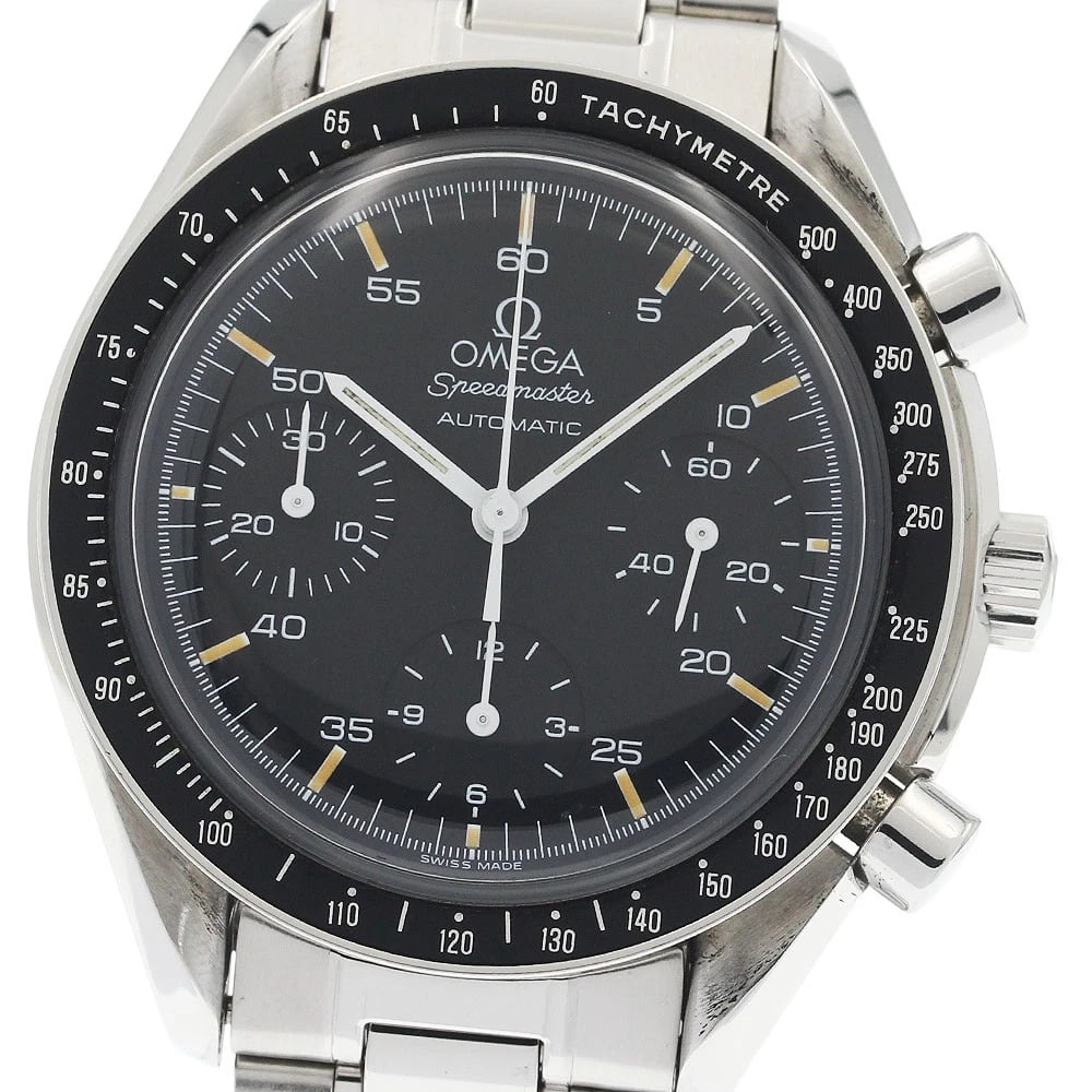 OMEGA SPEEDMASTER CHRONOGRAPH AUTOMATIC MEN'S WATCH: OMEGA Speedmaster Chronograph Automatic Men's Watch Brand: OMEGA Type/Style: Wristwatch Material: Band Material Stainless Steel, Case Material Stainless Steel Color: Band Color Silver, Dial Color blac