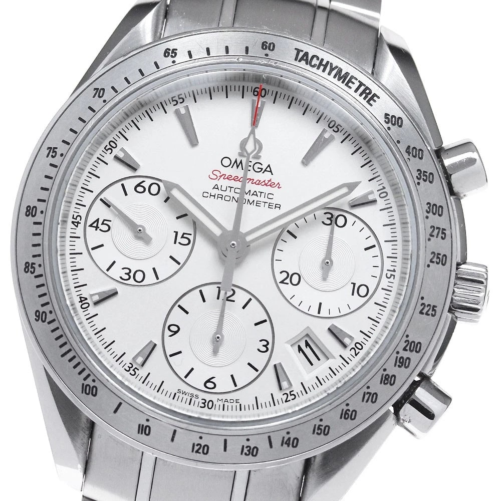 OMEGA SPEEDMASTER DATE CHRONOGRAPH MEN'S WATCH: OMEGA Speedmaster Date Chronograph Men's Watch Brand: OMEGA Type/Style: Wristwatch Material: Band Material Stainless Steel, Case Material Stainless Steel Color: Band Color Silver, Dial Color Silver,
