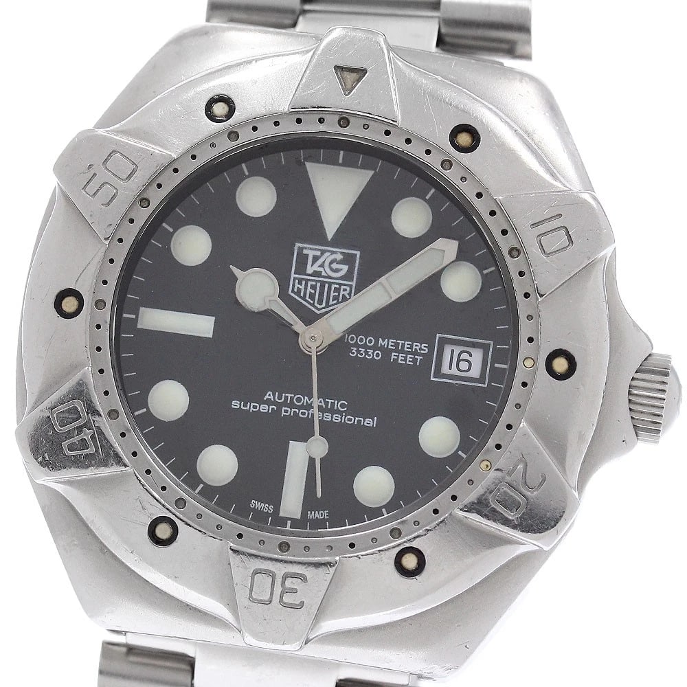 TAG HEUER SUPER PROFESSIONAL DATE MEN'S WATCH: TAG HEUER Super Professional Date Men's Watch Brand: TAG HEUER Type/Style: Wristwatch Material: Band Material Stainless Steel, Case Material Stainless Steel Color: Band Color Silver, Dial Color