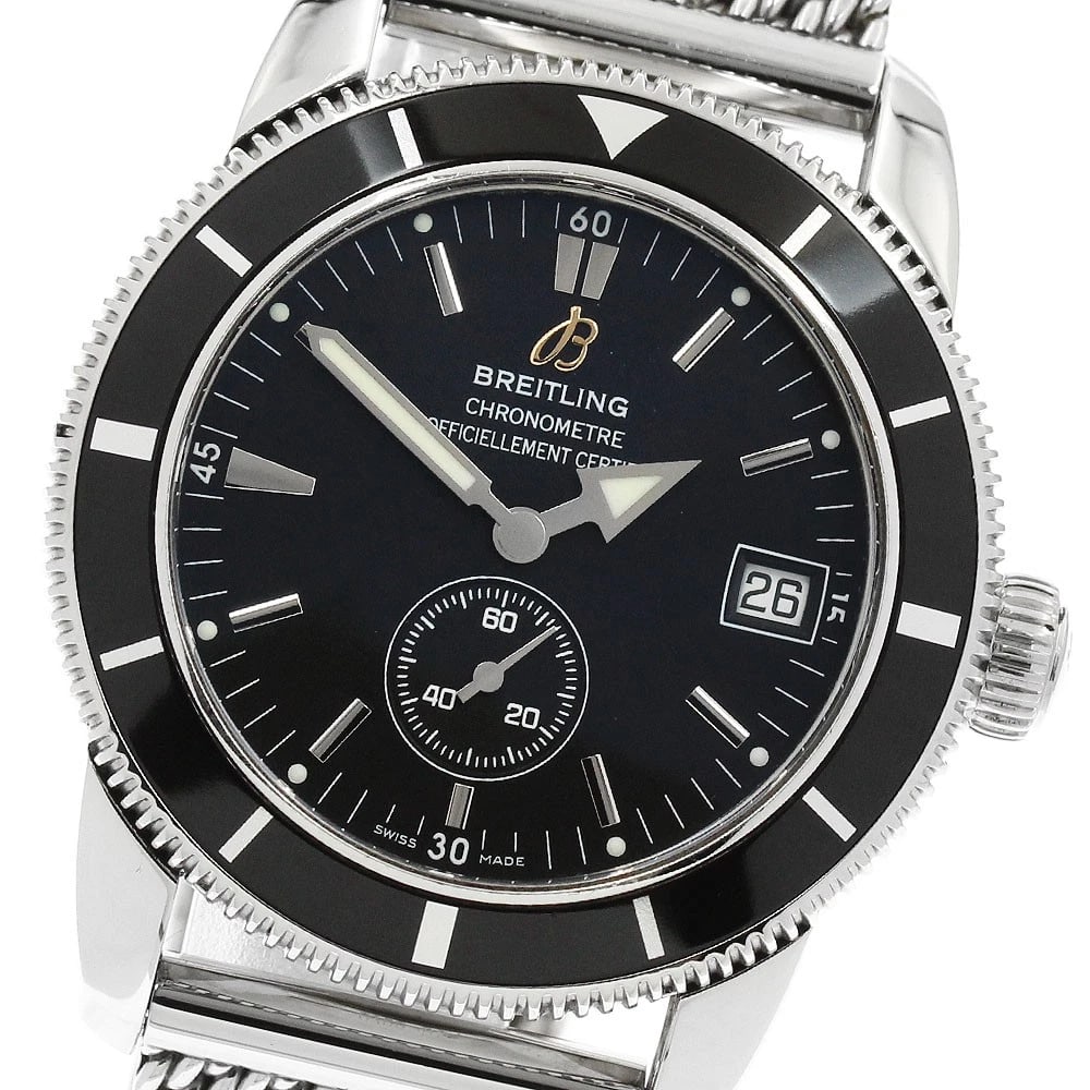 BREITLING SUPER OCEAN HERITAGE AUTOMATIC MEN'S WATCH: BREITLING Super Ocean Heritage Automatic Men's Watch Brand: BREITLING Type/Style: Wristwatch Material: Band Material Stainless Steel, Case Material Stainless Steel Color: Band Color Silver, Dial Color
