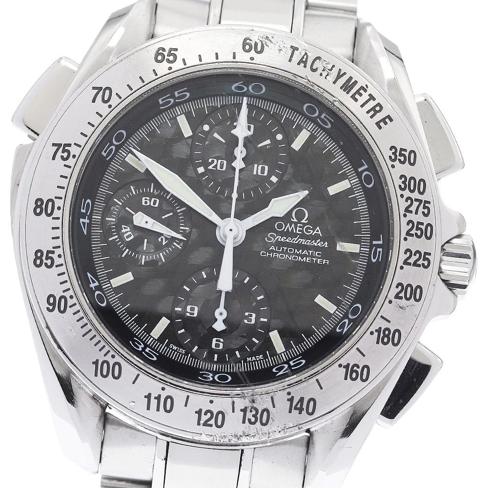 OMEGA SPEEDMASTER SPLIT SECONDS MEN'S WATCH: OMEGA Speedmaster Split Seconds Men's Watch Brand: OMEGA Type/Style: Wristwatch Material: Band Material Stainless Steel, Case Material Stainless Steel Color: Band Color Silver, Dial Color black, Case 