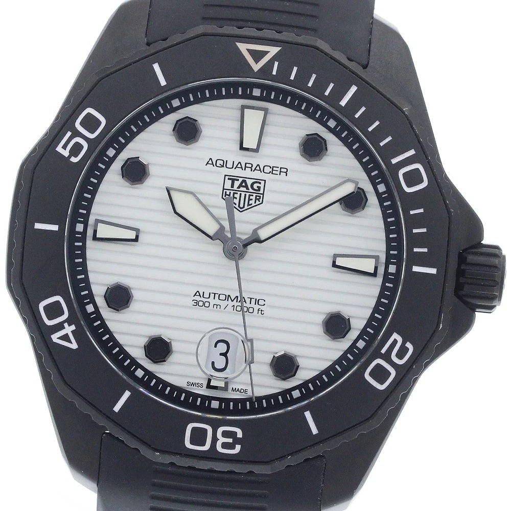 TAG HEUER AQUARACER NIGHTDIVER MEN'S WATCH: TAG HEUER Aquaracer Nightdiver Men's Watch Brand: TAG HEUER Type/Style: Wristwatch Material: Band Material rubber, Case Material Stainless Steel / ceramic Color: Band Color black, Dial Color white,