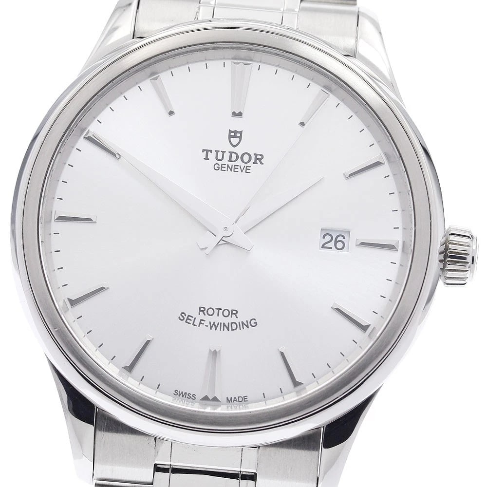 TUDOR STYLE DATE MEN'S WATCH: TUDOR Style Date Men's Watch Brand: TUDOR Type/Style: Wristwatch Material: Band Material Stainless Steel, Case Material Stainless Steel Color: Band Color Silver, Dial Color Silver, Case Color Silver