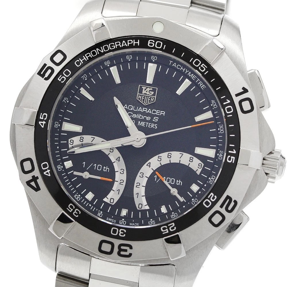 TAG HEUER AQUARACER CALIBER CHRONOGRAPH MEN'S WATCH: TAG HEUER Aquaracer Caliber Chronograph Men's Watch Brand: TAG HEUER Type/Style: Wristwatch Material: Band Material Stainless Steel, Case Material Stainless Steel Color: Band Color Silver, Dial Color 
