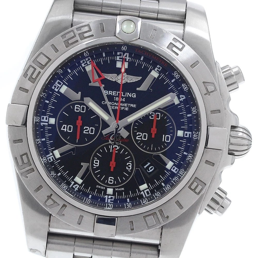 BREITLING CHRONOMAT GMT LIMITED MEN'S WATCH: BREITLING Chronomat GMT Limited Men's Watch Brand: BREITLING Type/Style: Wristwatch Material: Band Material Stainless Steel, Case Material Stainless Steel Color: Band Color Silver, Dial Color black,