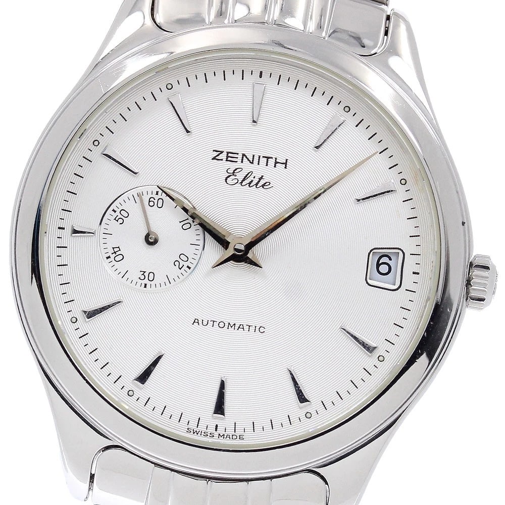 ZENITH CLASS ELITE DATE MEN'S WATCH: ZENITH Class Elite Date Men's Watch Brand: ZENITH Type/Style: Wristwatch Material: Band Material Stainless Steel, Case Material Stainless Steel Color: Band Color Silver, Dial Color Silver, Case Color 