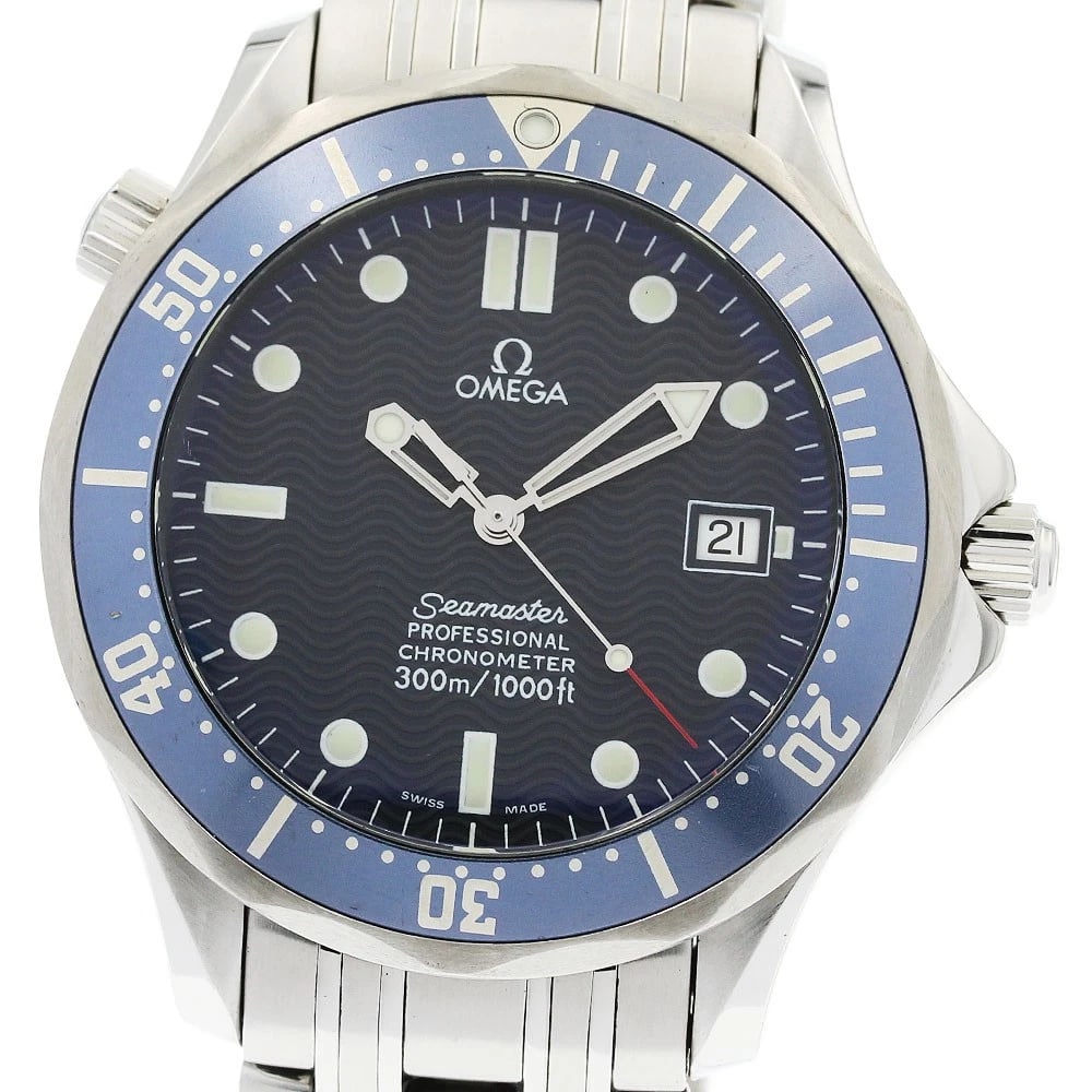 OMEGA SEAMASTER DATE MEN'S WATCH: OMEGA Seamaster Date Men's Watch Brand: OMEGA Type/Style: Wristwatch Material: Band Material Stainless Steel, Case Material Stainless Steel Color: Band Color Silver, Dial Color Navy, Case Color Silver