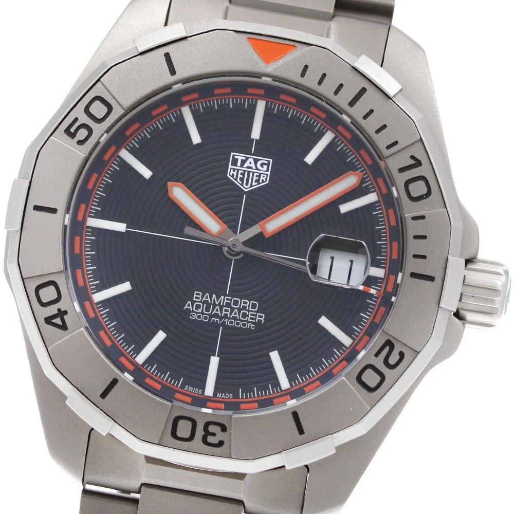 TAG HEUER AQUARACER BANFORD MEN'S WATCH: TAG HEUER Aquaracer Banford Men's Watch Brand: TAG HEUER Type/Style: Wristwatch Material: Band Material titanium, Case Material titanium Color: Band Color Silver, Dial Color black, Case Color Silver S