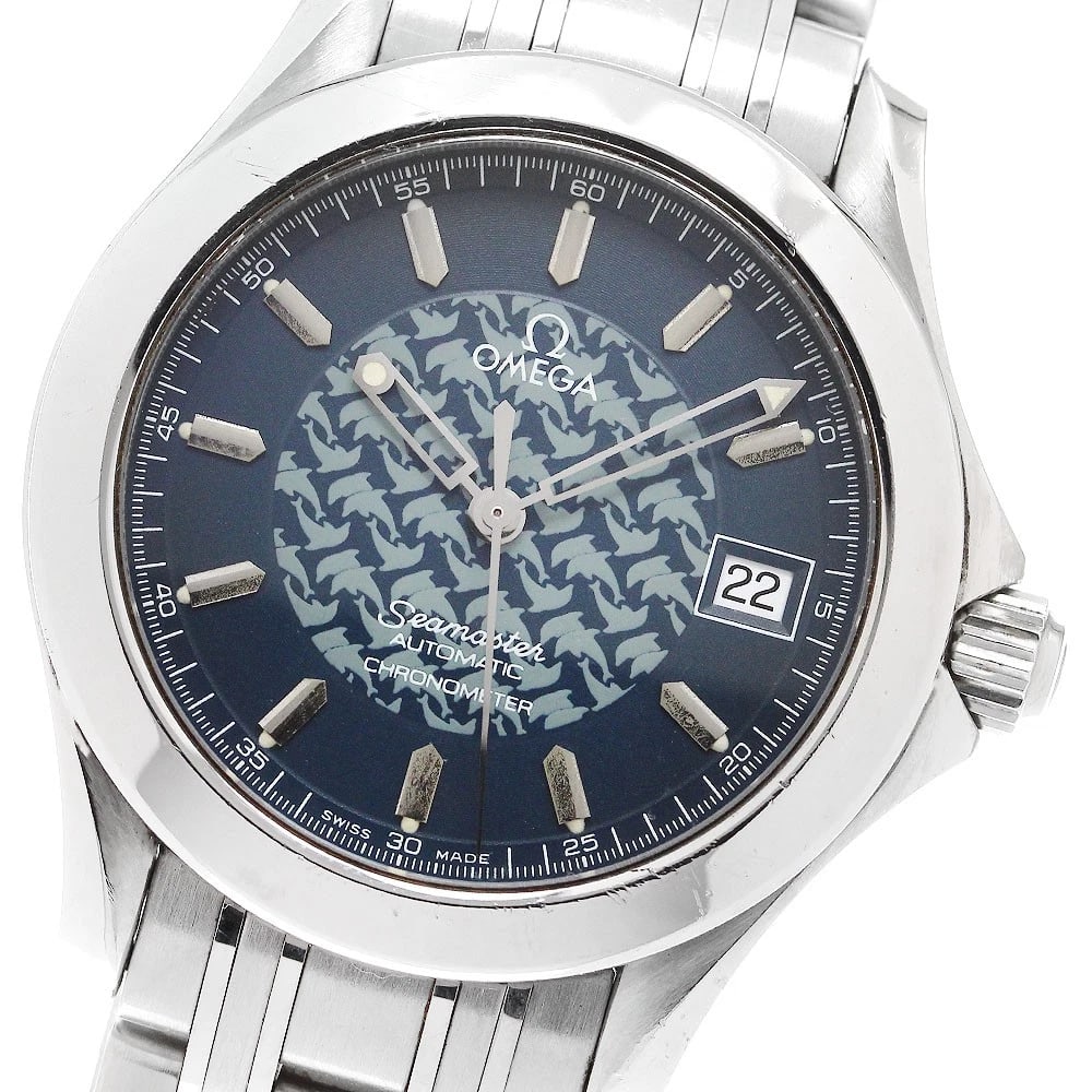OMEGA SEAMASTER JACK MAYOL DATE MEN'S WATCH: OMEGA Seamaster Jack Mayol Date Men's Watch Brand: OMEGA Type/Style: Wristwatch Material: Band Material Stainless Steel, Case Material Stainless Steel Color: Band Color Silver, Dial Color blue, Case