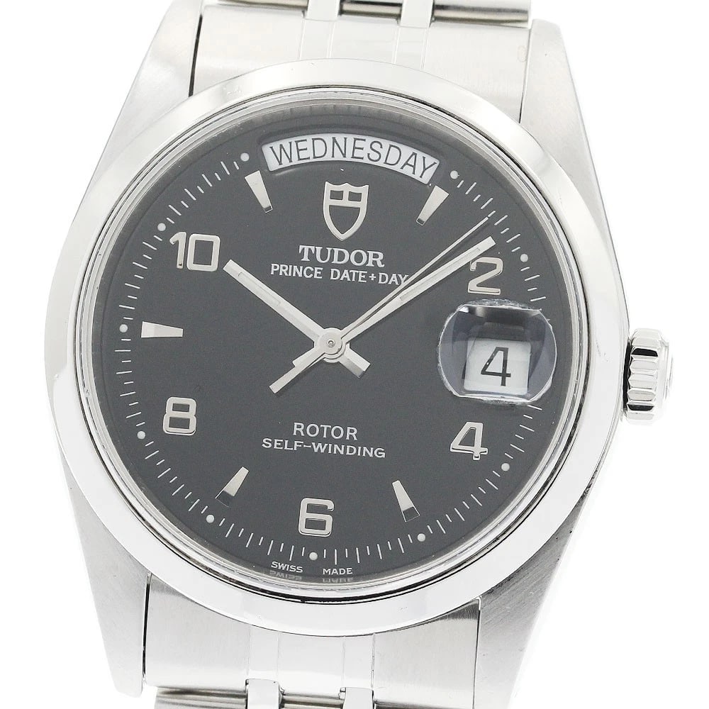 TUDOR PRINCE DATE DAY MEN'S WATCH: TUDOR Prince Date Day Men's Watch Brand: TUDOR Type/Style: Wristwatch Material: Band Material Stainless Steel, Case Material Stainless Steel Color: Band Color Silver, Dial Color black, Case Color Silv